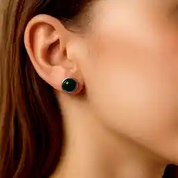 Cercei mici piatra calcedonia verde