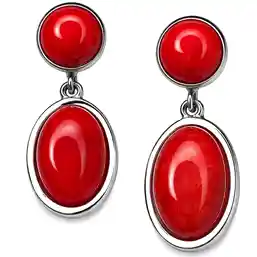 Cercei piatră ovală dublă