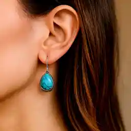 Cercei Turcoaz oval