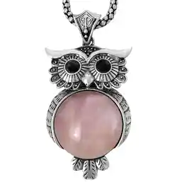 Colier cuart roz pandantiv Bufnita