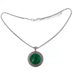 Colier Malachit pandantiv oval