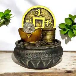 Fântână decorativă cu moneda chinezească