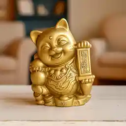 Pisica Maneki Neko pe pepite