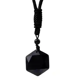 Colier obsidian stea cu șase colțuri