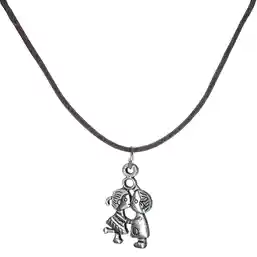 Charm pereche de indragostiti si simbolul infinitului cu snur negru