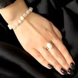 Set brățară Piatra Lunii și inel Piatra Lunii ajustabile