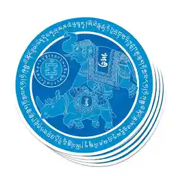 Sticker Elefant si Rinocer albastri 2026