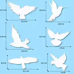 Set 24 stickere păsări alb