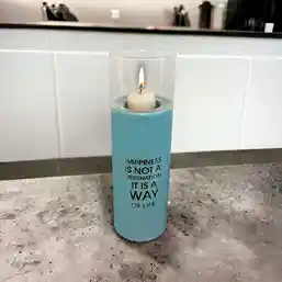 Suport lumânare cu mesaj motivațional