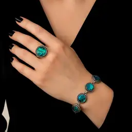 Imagine Set brățară și inel piatra Nacru