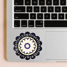 Imagine Sticker 28 Silabe Hum cu Lotus