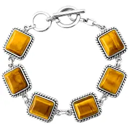 Imagine Bratara 6 pietre Ochi de Tigru forma patrat