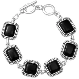 Imagine Bratara 6 pietre Onix forma patrat