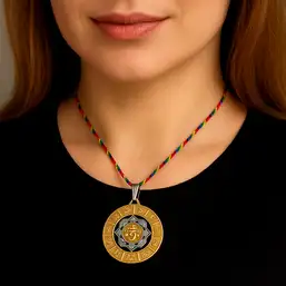 Imagine Amuleta puterii divine cu snur in culorile celor 5 elemente