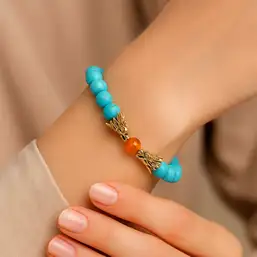 Imagine Bratara dragoni norocosi cu perla nemuririi si piatra turcoaz