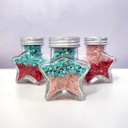 Imagine Borcanel stea Turcoaz cu Cuart Roz