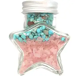 Imagine Borcanel stea Turcoaz cu Cuart Roz