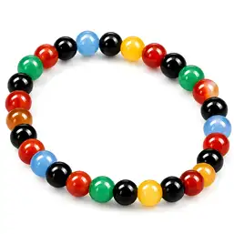 Imagine Set bratara Agata multicolor cu felicitare personalizata