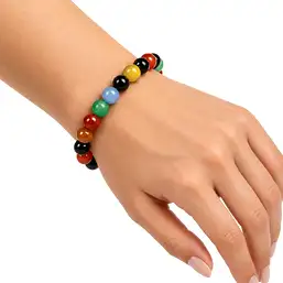 Imagine Set bratara Agata multicolor cu felicitare personalizata