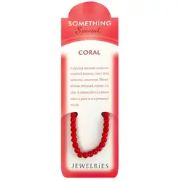 Imagine Set bratara pietrele Coral pe felicitare personalizata