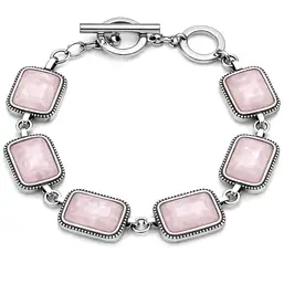 Imagine Bratara 6 pietre alb roziu