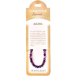 Imagine Set bratara agate naturale mov cu felicitare personalizata