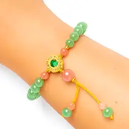 Imagine Brățară Aventurin cu mandală florală