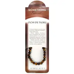 Imagine Set bratara piatra Ochi de tigru cu felicitare personalizata