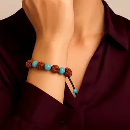 Imagine Bratara snur Rudraksha Amazonit