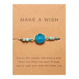 Imagine Set Bratara Cuart Turcoase placata cu aur si snur