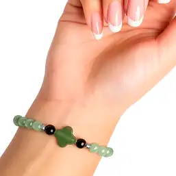 Imagine Brățară Aventurin cu Trifoi norocos cu 4 foi