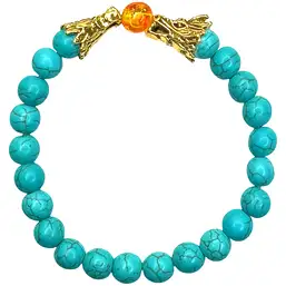 Imagine Bratara dragoni norocosi cu perla nemuririi si piatra turcoaz