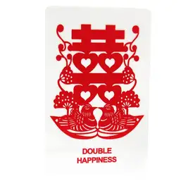 Imagine Card amuleta dragoste cu simbolul duba fericire