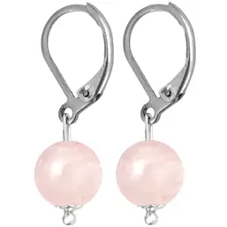 Imagine Cercei piatră cuarț roz