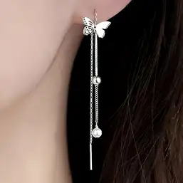 Imagine Cercei lungi argint 925 fluturi