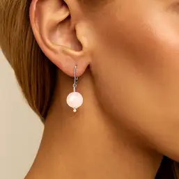 Imagine Cercei piatră cuarț roz