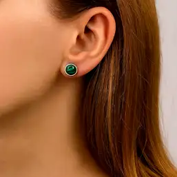 Imagine Cercei mici piatra Malachit