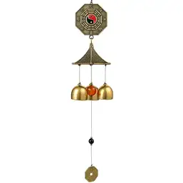 Imagine Clopoței de vânt din metal cu 2 pa kua