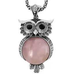 Imagine Colier cuart roz pandantiv Bufnita