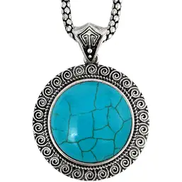 Imagine Colier Turcoaz pandantiv rotund