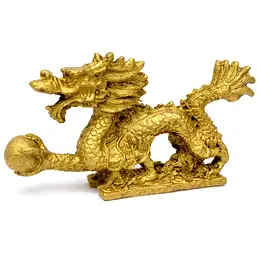 Imagine Dragon norocos feng shui cu perla nemuririi pentru bogatie