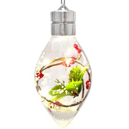 Imagine Glob de Craciun led cu lumina si Frunze de Alun