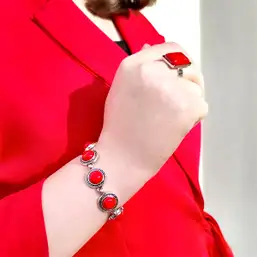 Imagine Bratara 7 pietre Jasp rosu