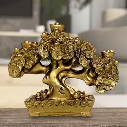 Imagine Copac feng shui cu bani și pepite