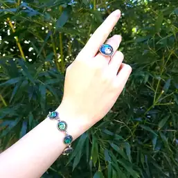 Imagine Bratara 7 pietre Mother of Pearl