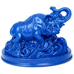 Imagine Rinocer si elefant albastru