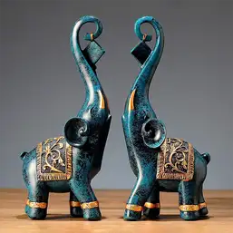 Imagine Set 2 elefanți cu trompa în sus