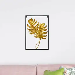 Imagine Tablou decorativ metalic cu 2 frunze palma