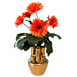 Imagine Vază decorativă din ceramică aurie