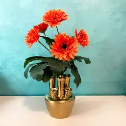 Imagine Vază decorativă din ceramică aurie